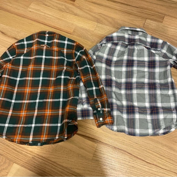 Janie and Jack 2 Plaid Button Down Flannel Shirts - Picture 5 of 8